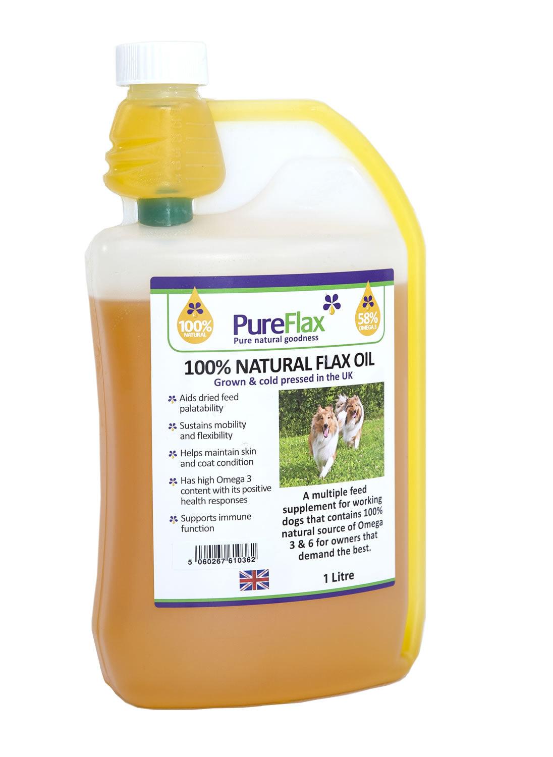 Pureflax Linseed Oil For Dogs 1Ltr - Ormskirk Pets