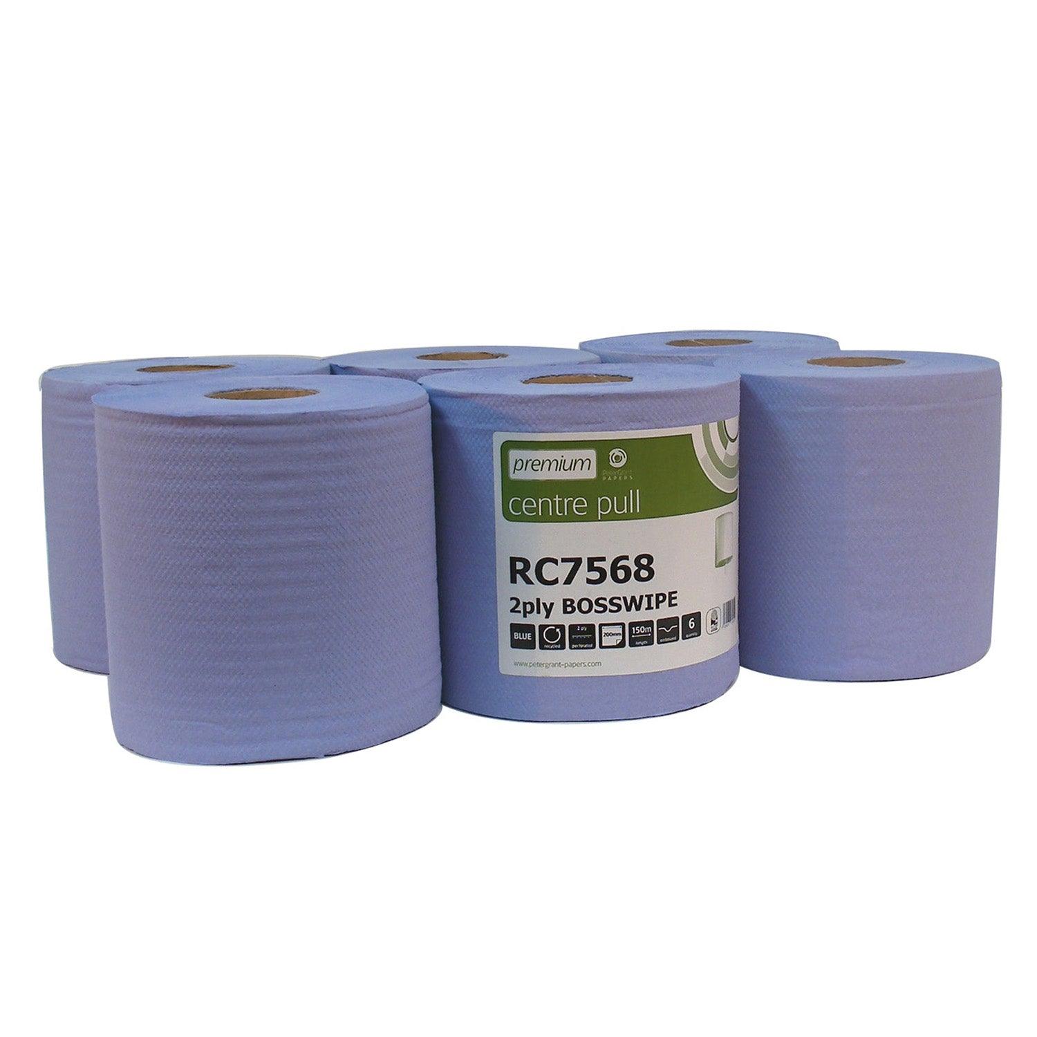 Embossed Standard C/Pull Rolls 2-Ply Blue 6 Rolls - Ormskirk Pets