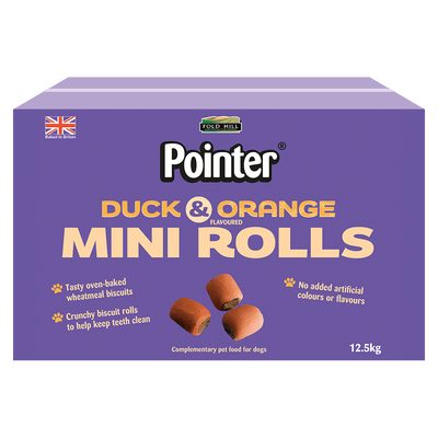 Pointer Duck & Orange Mini Rolls 12.5kg - Ormskirk Pets