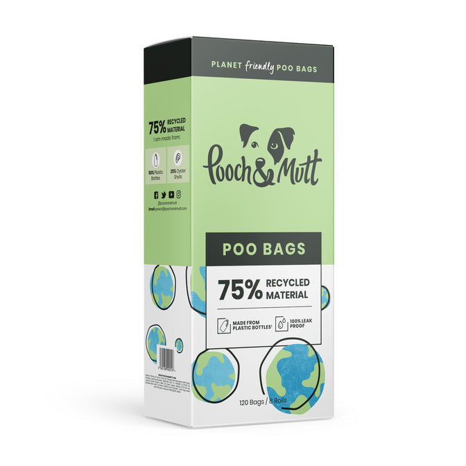 Pooch & Mutt Planet Friendly Dog Poo Bags - 120 Bags