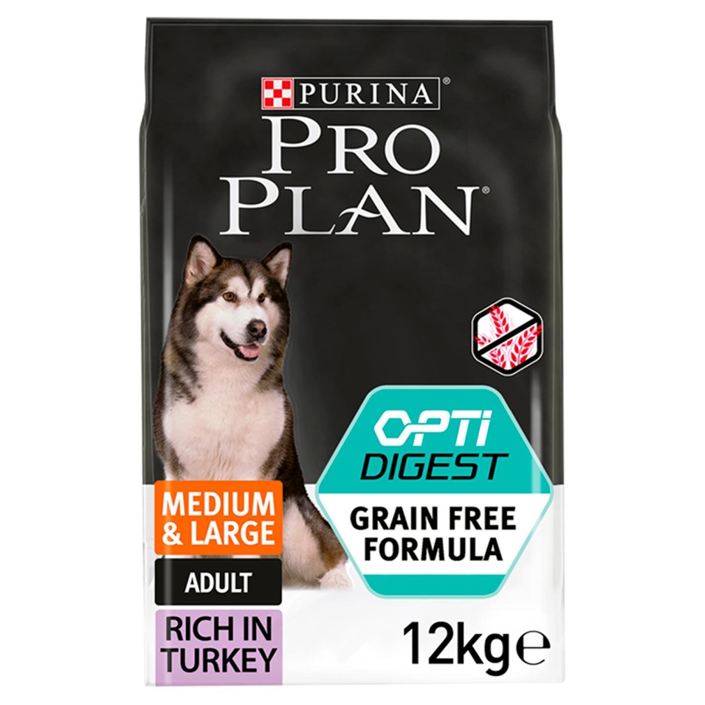 Pro Plan Dog Medium Adult Grain Free Sensitive Digestion With Optidigest Turkey Dry Food 12Kg - Ormskirk Pets