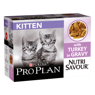 Pro Plan Cat Nutrisavour Kitten With Turkey In Gravy Wet Food Pouch 10X85G - Ormskirk Pets