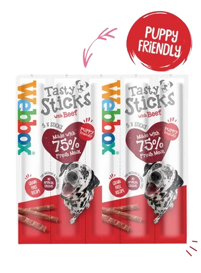 Webbox Tasty Sticks Beef Dog Treats 5pk Large