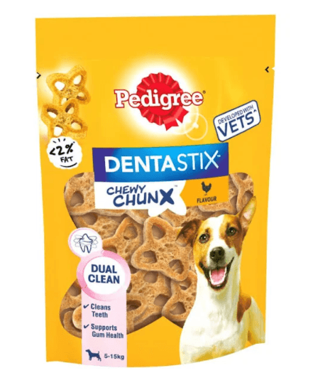 PEDIGREE Dentastix Chewy Chunx Mini Dog Treat Chicken Flavour, 68g X 5 - Ormskirk Pets