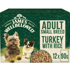 James Wellbeloved Adult Wet Dog Food Small Breed Turkey & Rice Pouch 12 x 90g - Ormskirk Pets