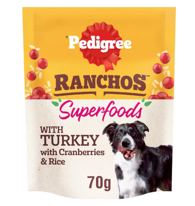 PEDIGREE RANCHOS SUPERFOODS TURKEY 70g ONE BAG