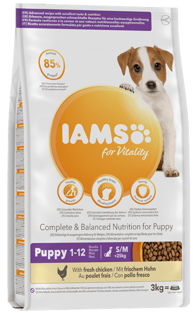 IAMS for Vitality Puppy Small & Medium Dog Food with Fresh chicken 2kg - Ormskirk Pets