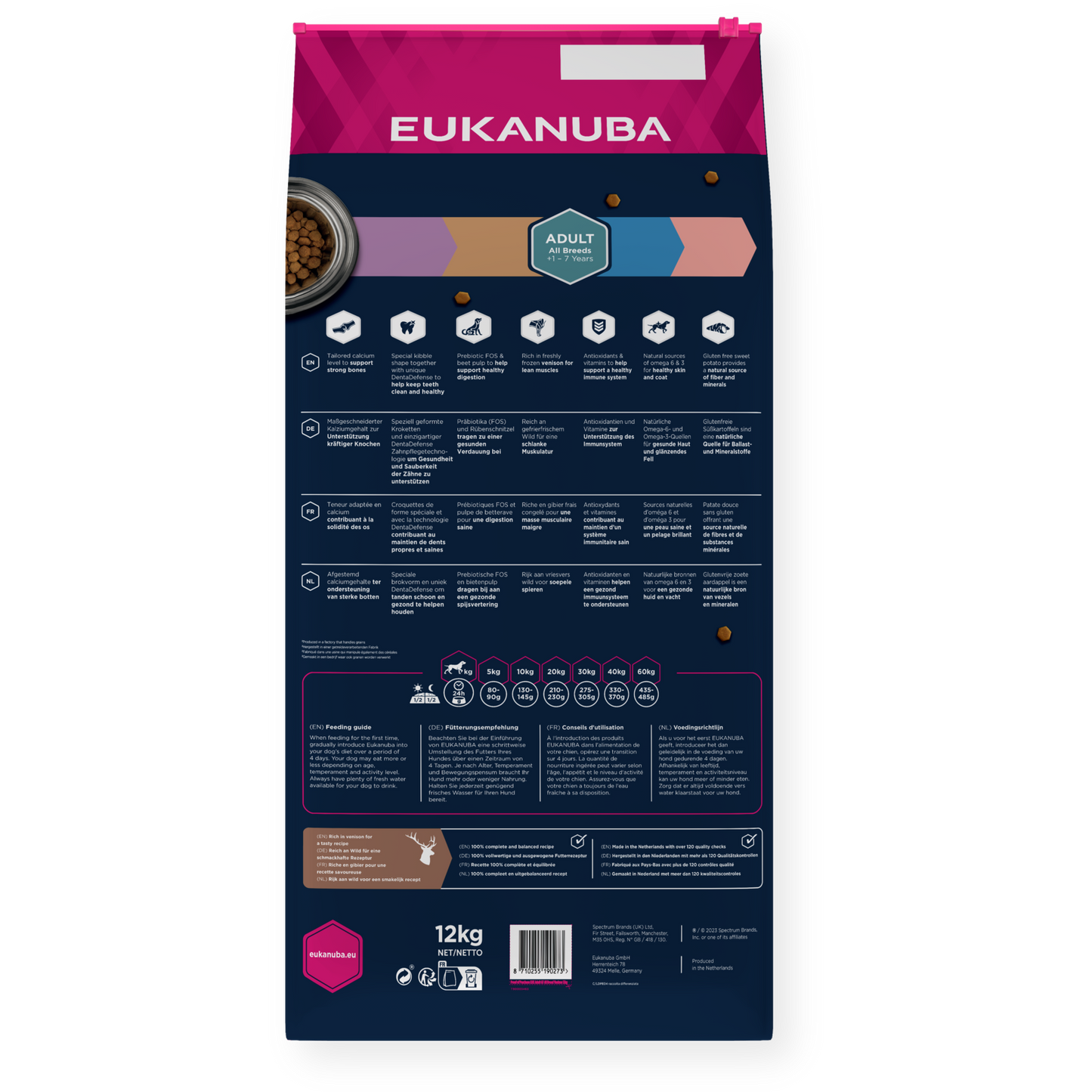 EUKANUBA ADULT DOG GRAIN FREE VENISON 12KG