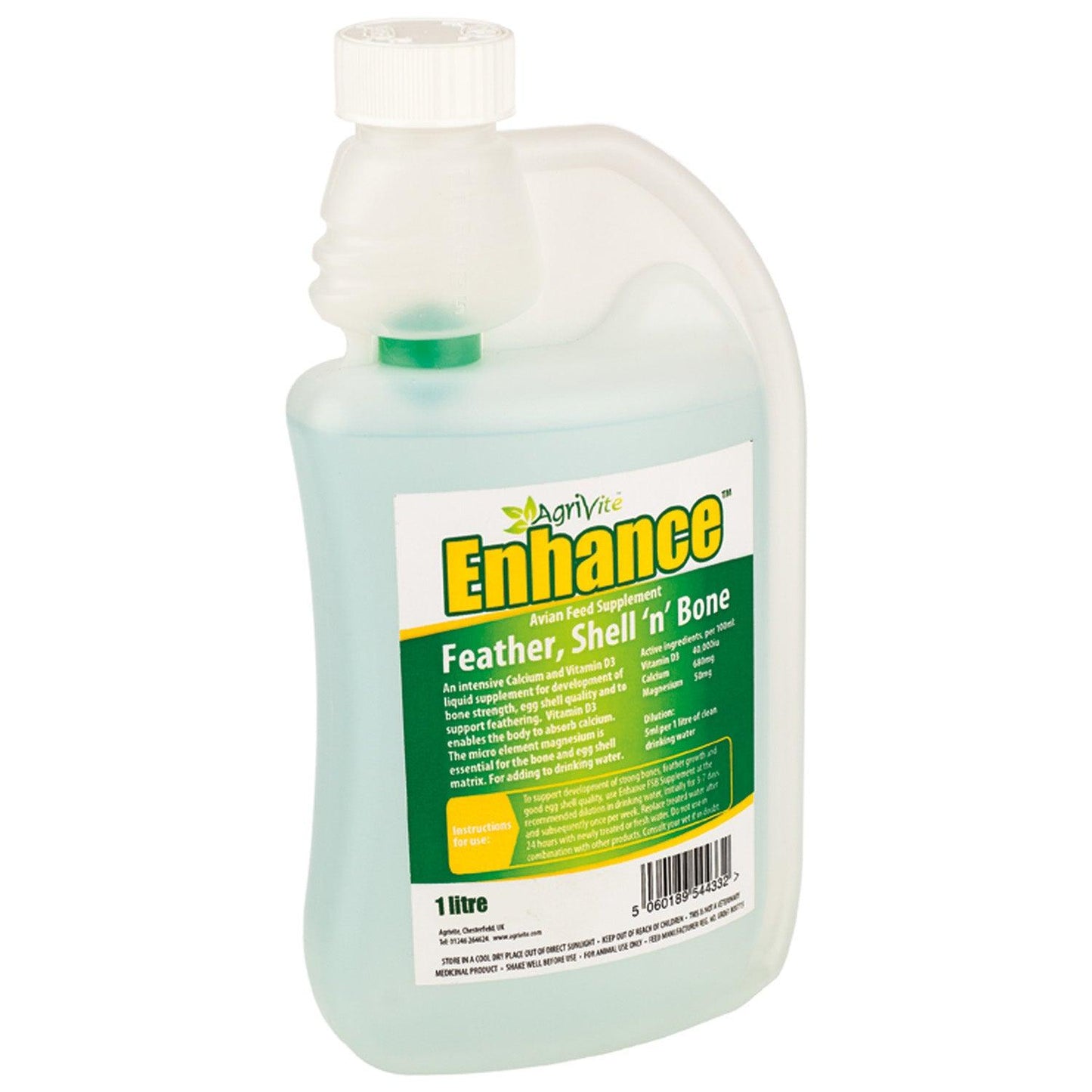 Agrivite Enhance Feather Shell N Bone Supplement 1ltr - Ormskirk Pets