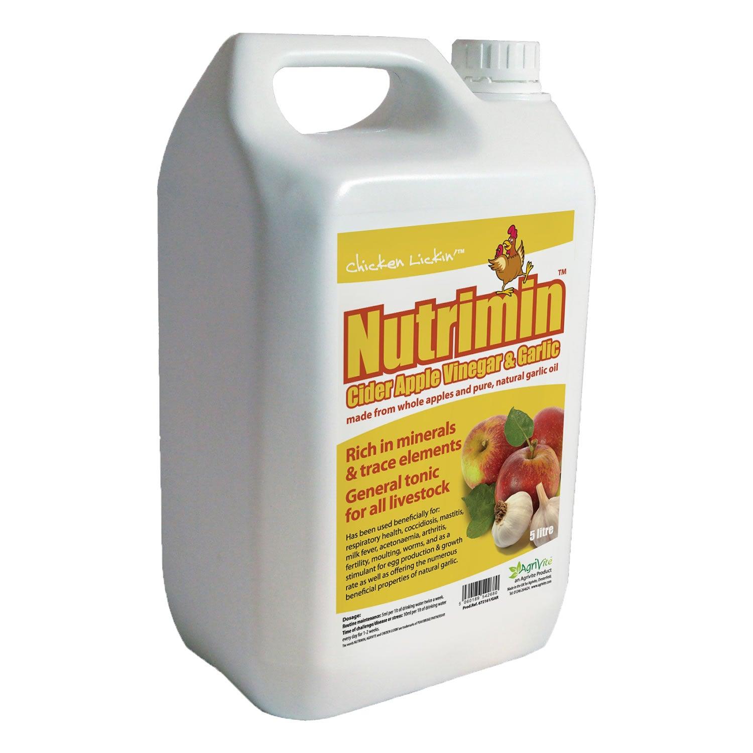 Agrivite Chicken Lickin Nutrimin Cider Vinegar & Garlic 5ltr - Ormskirk Pets