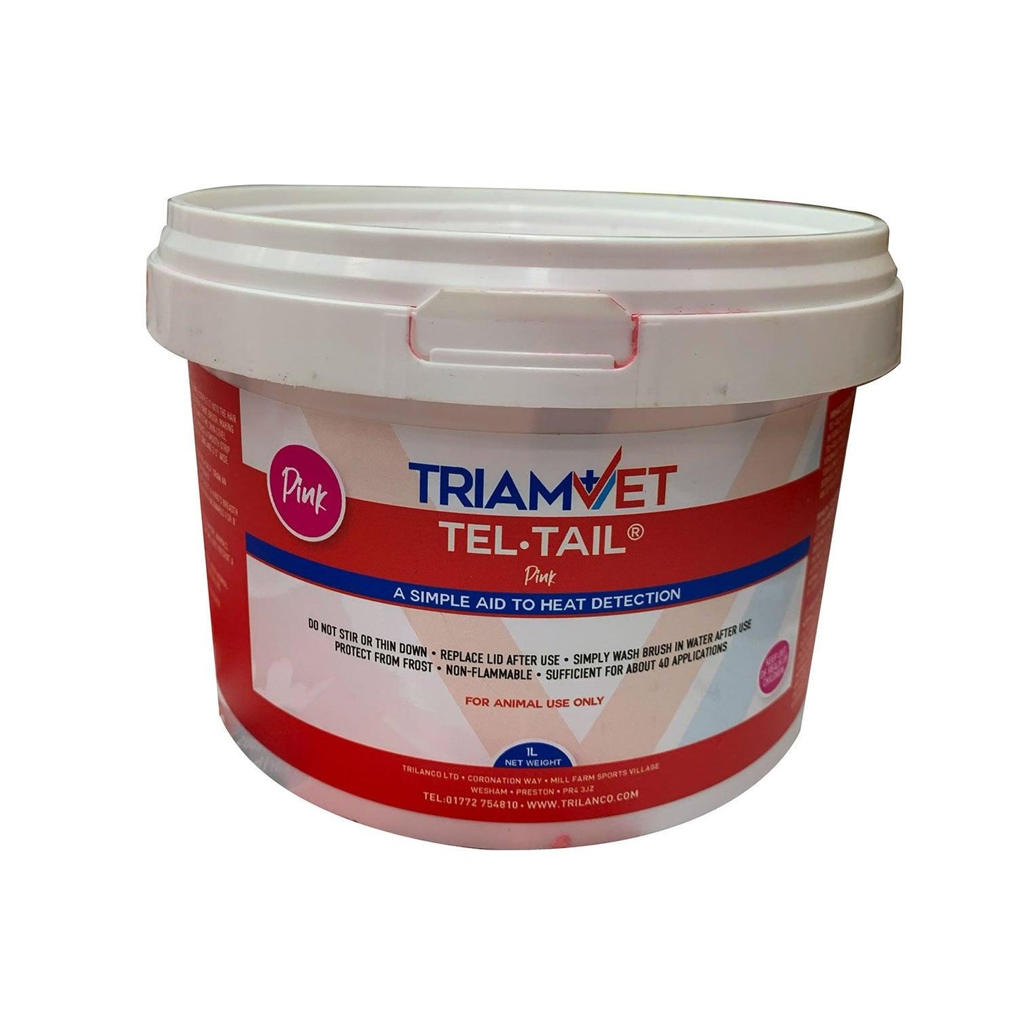 Triamvet Tel-Tail Paint Pink x 1ltr - Ormskirk Pets