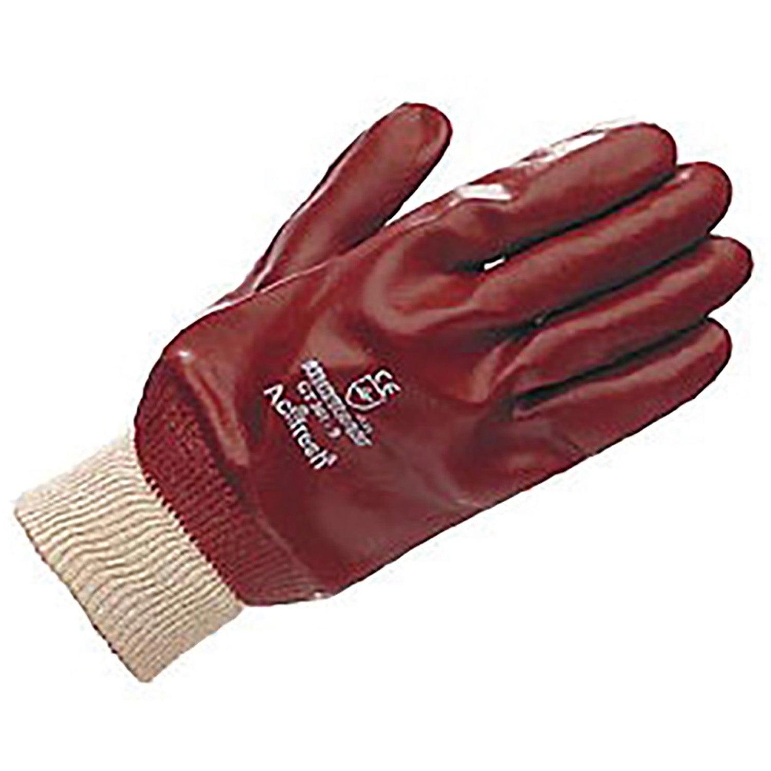 Gloves Pvc Fully Coated Knit Wrist Red - Ormskirk Pets