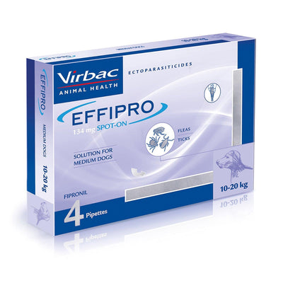 Virbac Effipro Spot On For Medium Dogs 4 Pipettes - Ormskirk Pets