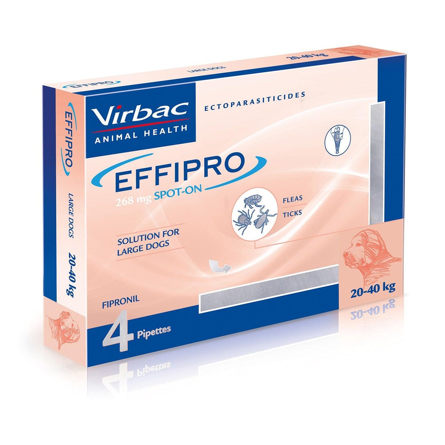 Virbac Effipro Spot On For Large Dogs 4 Pipettes - Ormskirk Pets