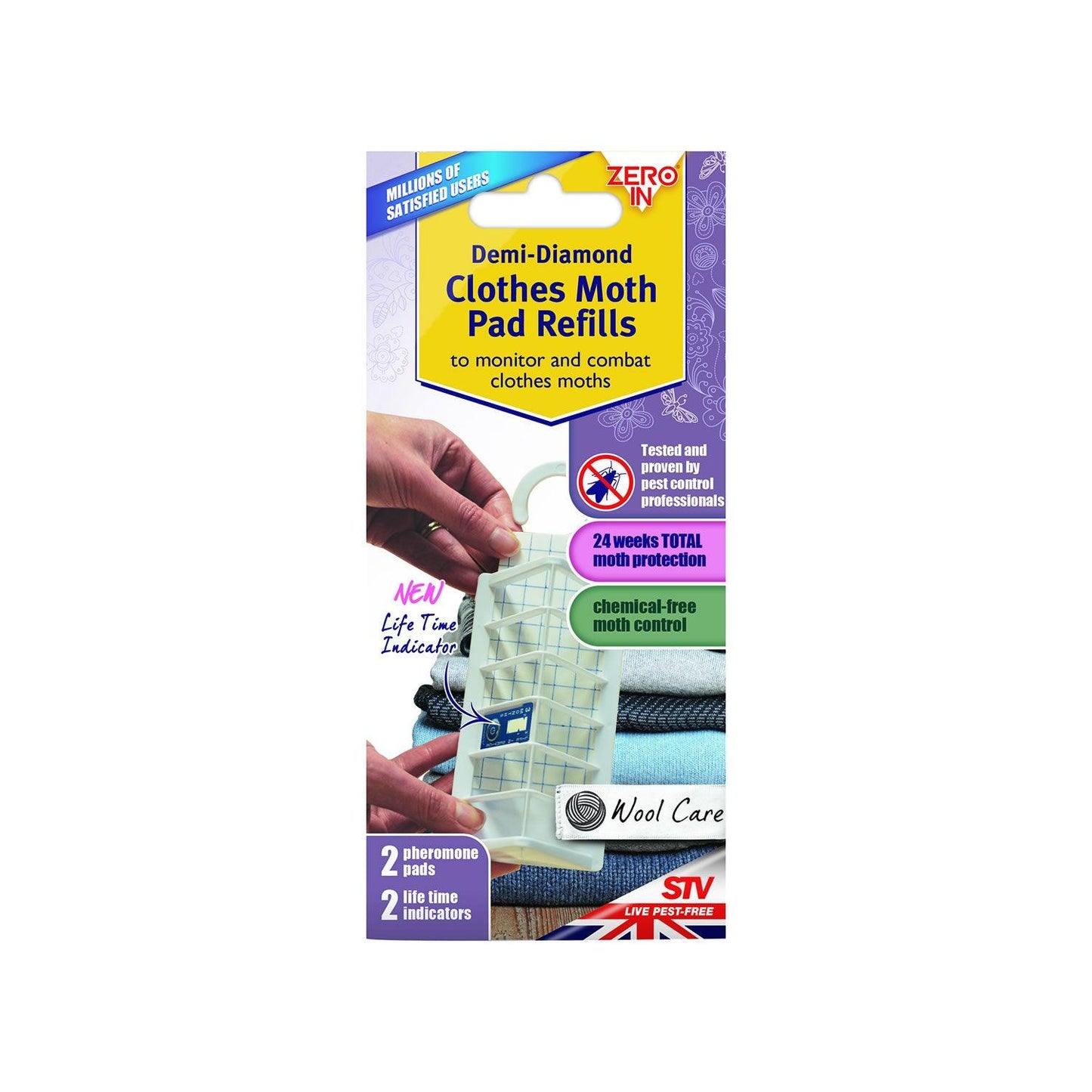 Zero In Demi-Diamond Clothes Moth Pad Twin Pack - Ormskirk Pets