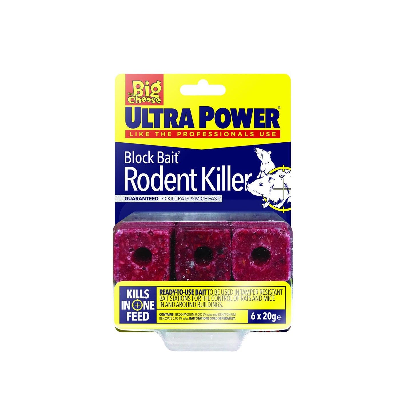 THE BIG CHEESE ULTRA POWER BLOCK BAIT RODENT KILLER - Ormskirk Pets