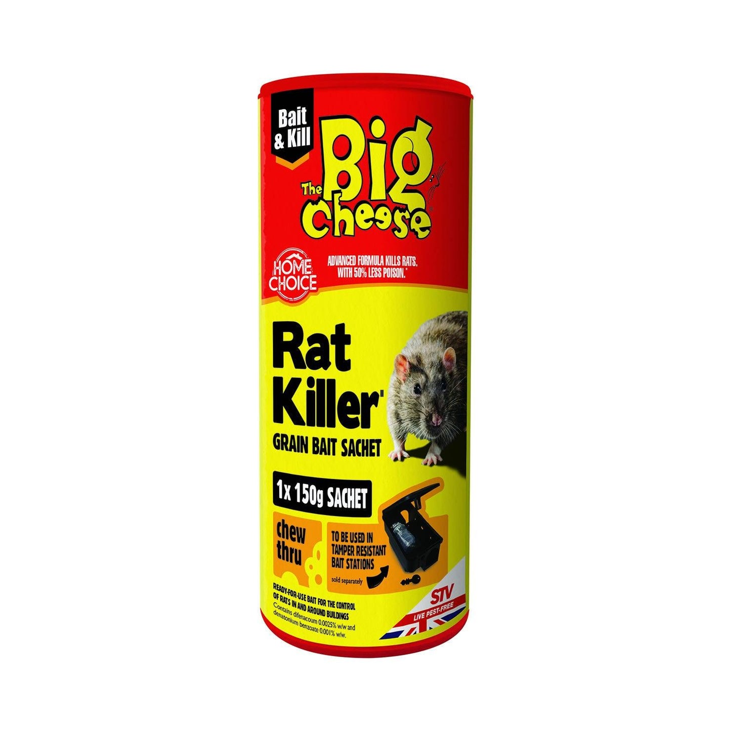 THE BIG CHEESE RAT KILLER GRAIN BAIT - 150 GM SACHET - Ormskirk Pets