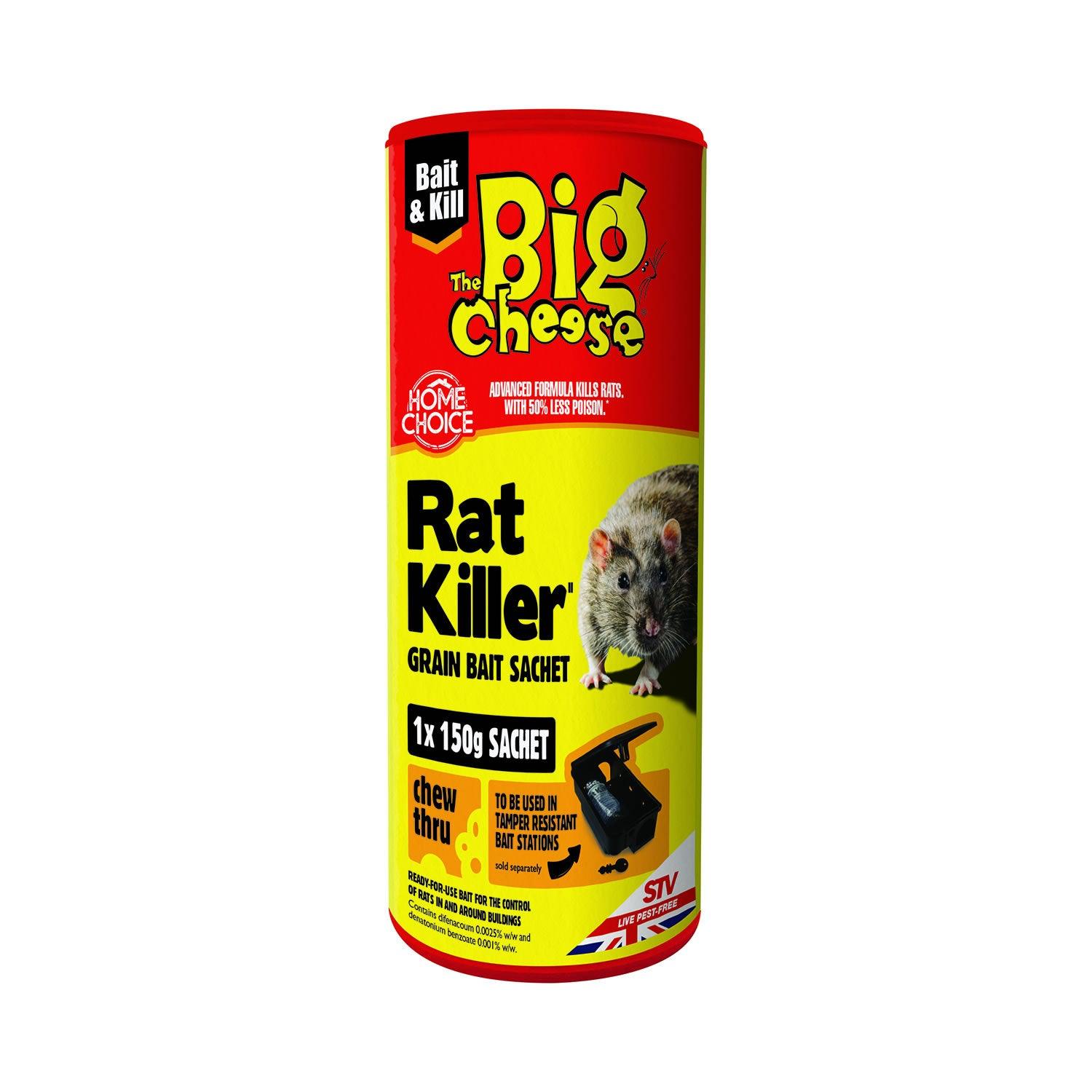 THE BIG CHEESE RAT KILLER GRAIN BAIT - 150 GM SACHET - Ormskirk Pets