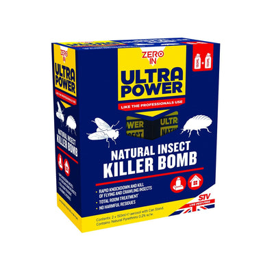 Zero In Ultra Power Natural Insect Killer Bomb 150ml x Twin Pack - Ormskirk Pets