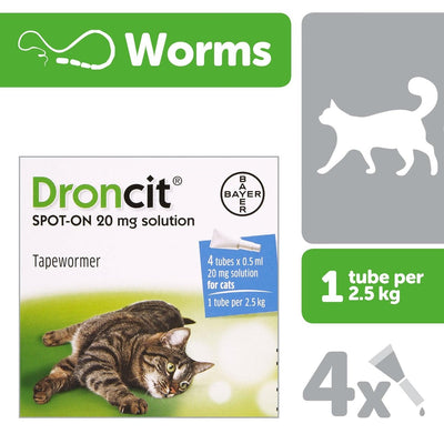 Droncit Spot-On Tubes For Cats 4X0.5Ml - Ormskirk Pets