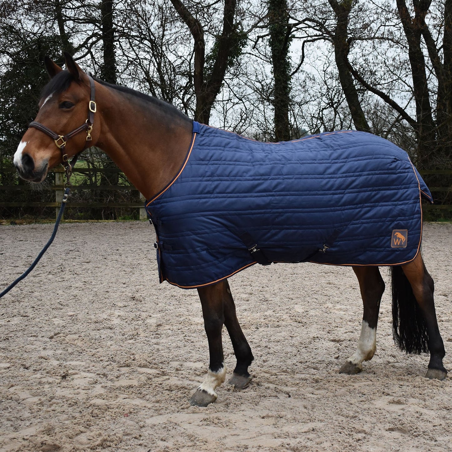 WHITAKER PIPPA STABLE RUG 100GM NAVY/ORANGE