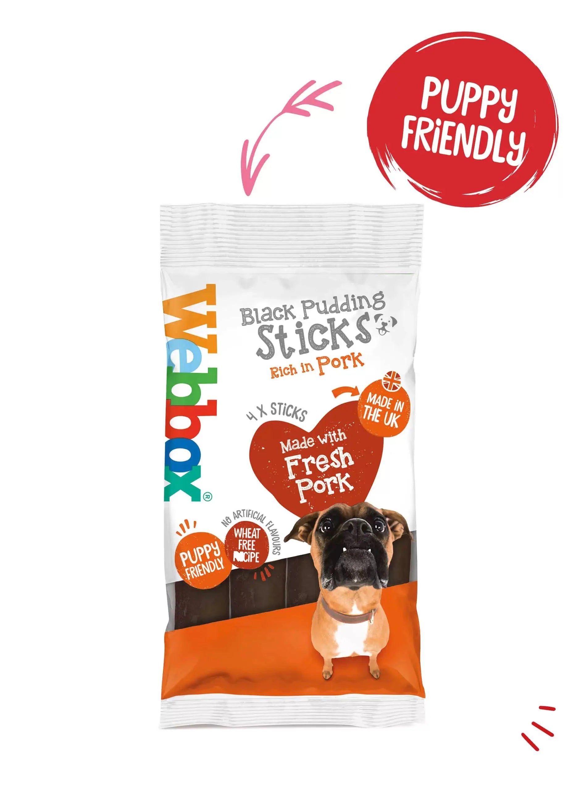 Webbox Black Pudding Sticks 4stk - Ormskirk Pets