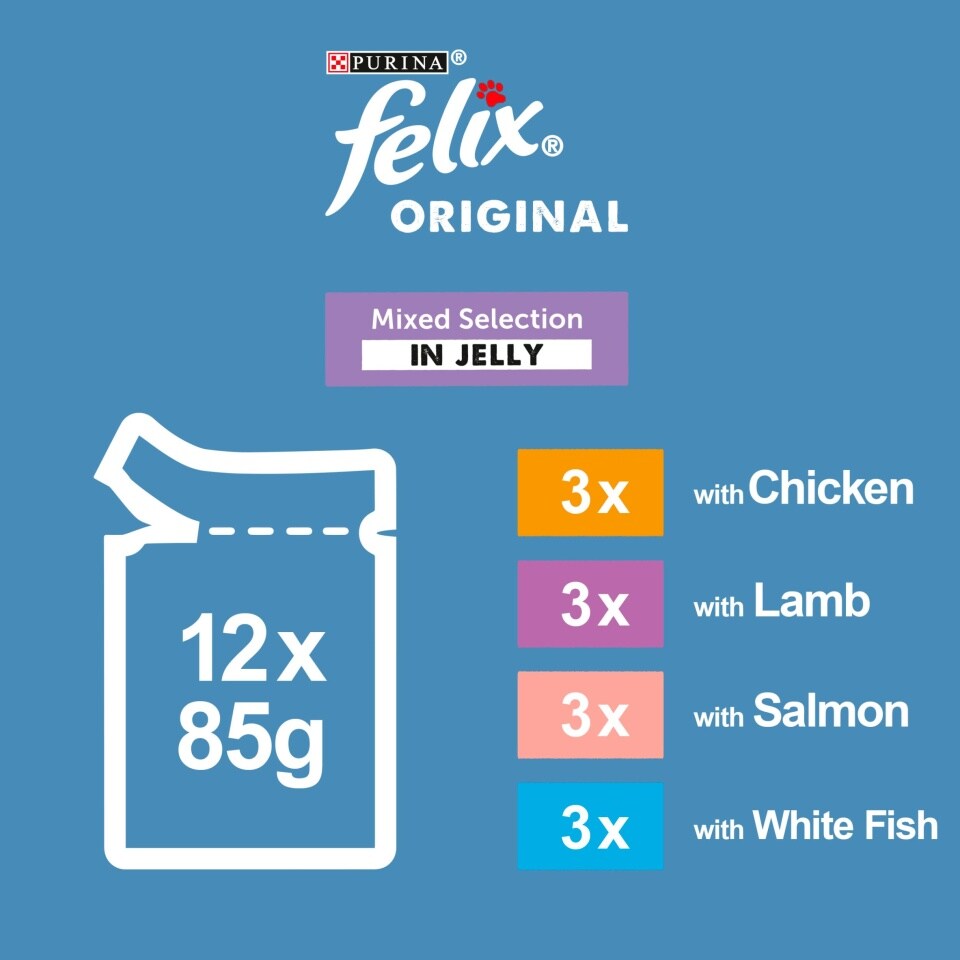 FELIX Chunks in Jelly MV Mixed Selection 12x85g