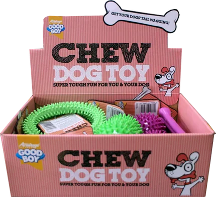 Good Boy Chewy Dog Toy Box Assorted - 1 box of 12