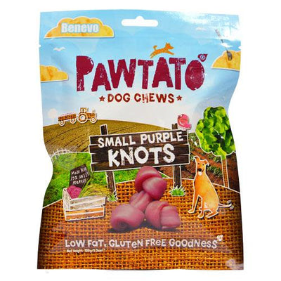 Benevo Vegan Pawtato Knots - Small Purple 150g - Ormskirk Pets