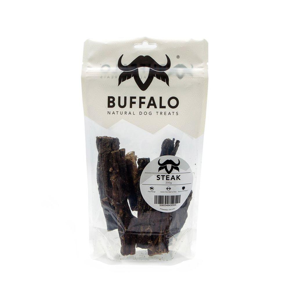 Buffalo Natural Dog Treats Buffalo Steak 200g Bag - Ormskirk Pets