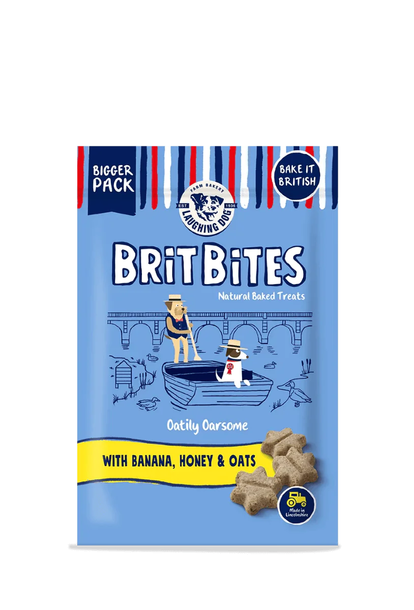 LAUGHING DOG BRIT BITES BANANA/HONEY/OATS 175G