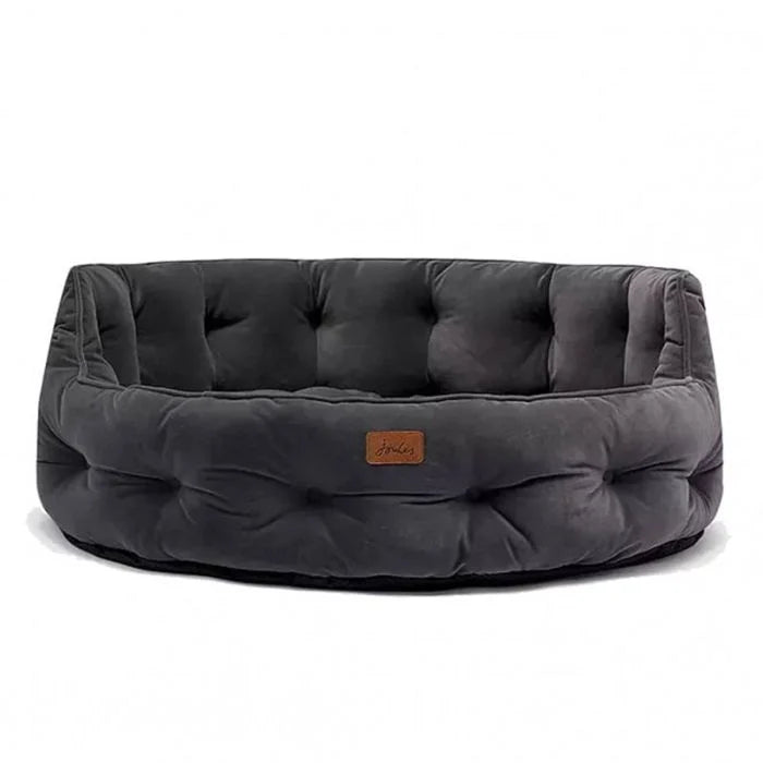 Joules Chesterfield Pet Bed Grey