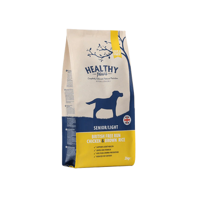 Healthy Paws British Free-Run Chicken & Brown Rice Senior/Light 2kg - Ormskirk Pets