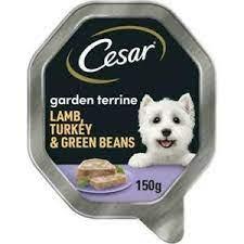 Cesar Garden Terrine Wet Dog Food with Juicy Lamb and Turkey and Green Beans in Loaf 150g x 14 - Ormskirk Pets