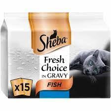 Sheba Fresh & Fine Wet Cat Food Pouches Fish in Gravy 15 x 50g - Ormskirk Pets