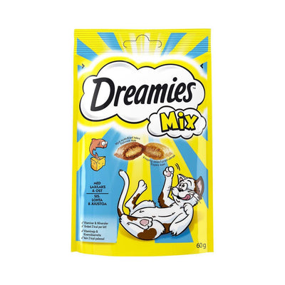 Dreamies Mix Cat Treats with Scrumptious Salmon & Delicious Cheese 60g - Ormskirk Pets