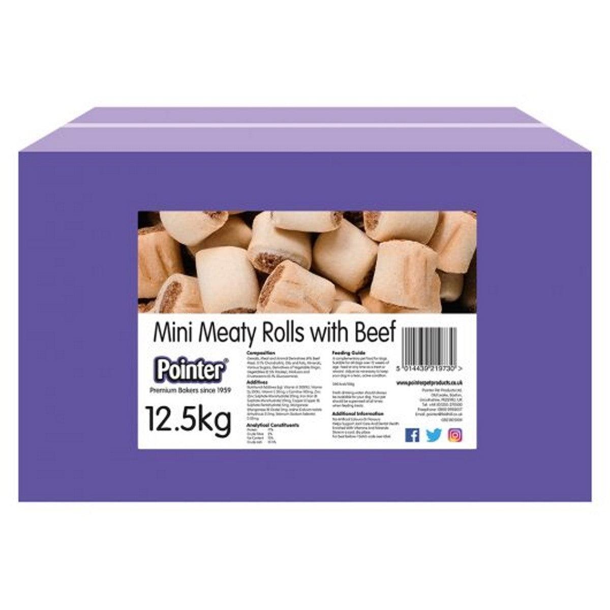 Pointer Mini Meaty Rolls with Beef 12.5Kg - Ormskirk Pets