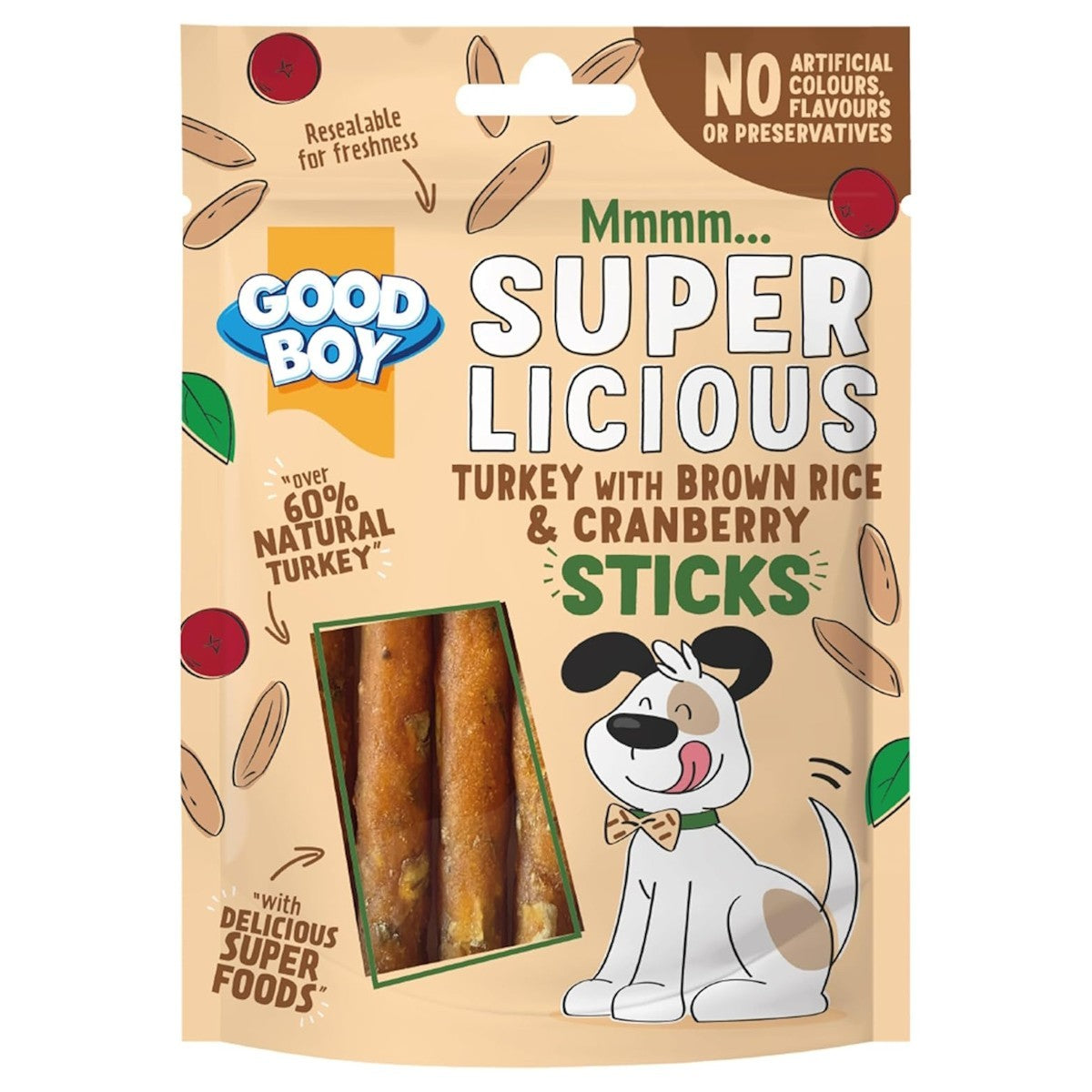 Good Boy  Superlicious - Turkey with Brown Rice & Cranberry Sticks  70G