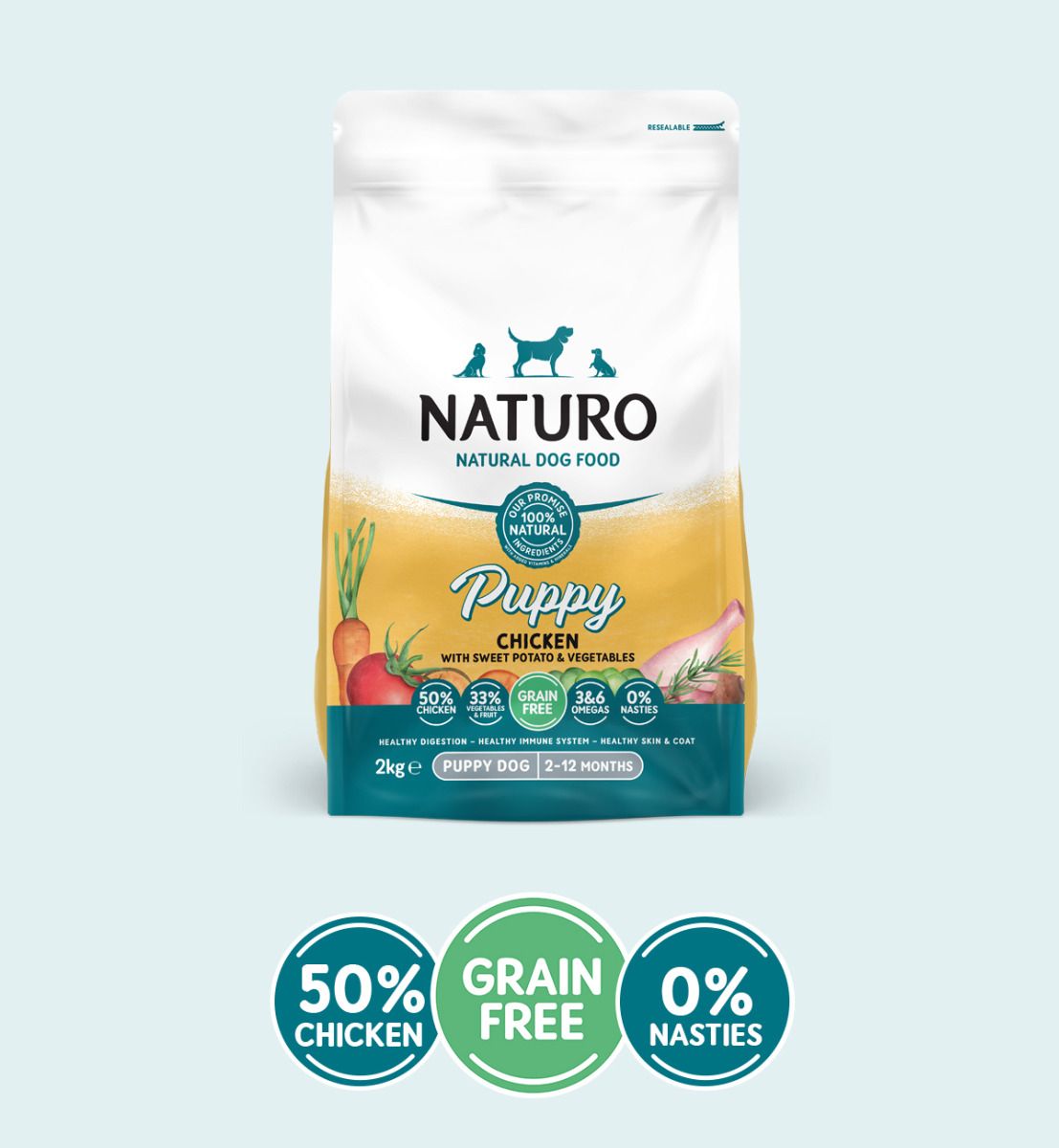 Naturo Adult Dog Grain Free Chicken & Potato with Vegetables, 10kg