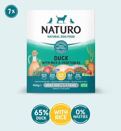 Naturo Adult Dog Duck with Rice and Vegetables 7pk, 400g