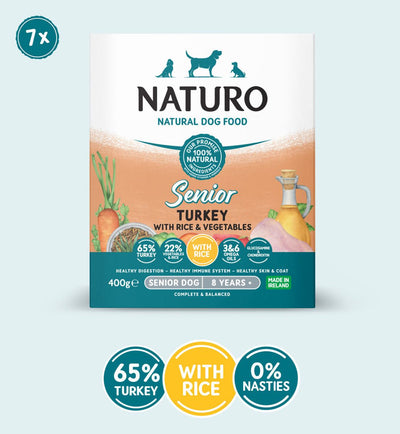 Naturo Senior Dog Turkey with Rice and Vegetables 7pk, 400g