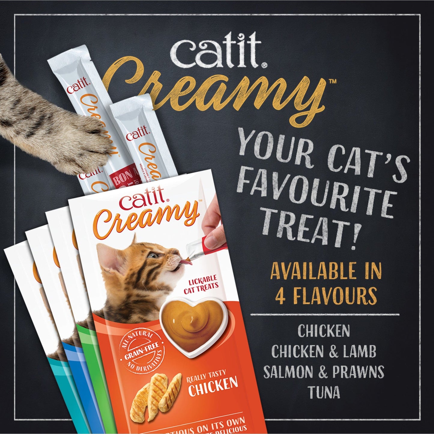 Catit Creamy Treats Tuna 4 pack, 10g