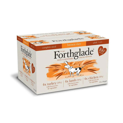 Forthglade Complete Meal Brown Rice - Adult Multicase 12 Pack (Lamb, Turkey, Chicken) 395g - Ormskirk Pets