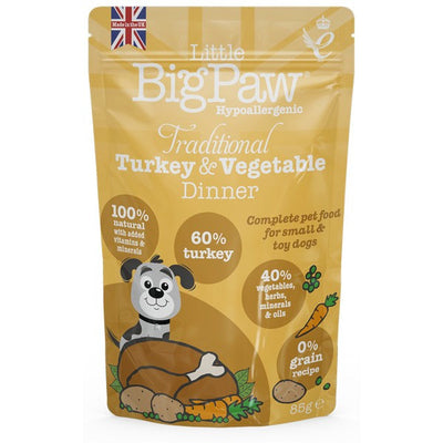 Little BigPaw Traditional Turkey & Vegetable Dinner 85g X 12