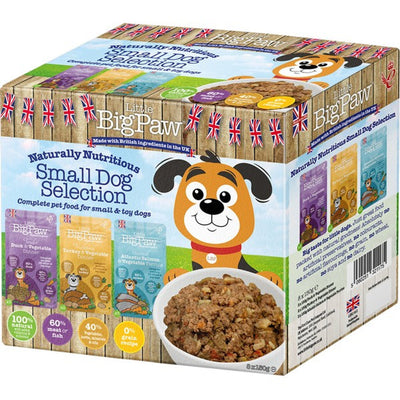 Little BigPaw Small Dog Selection Pack Duck/Turkey/Salmon 8x150g  x 6 cases BULK BUY