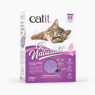 Catit Go Natural Pea Husk Clumping Cat Litter Lavender Scented, 5.6KG