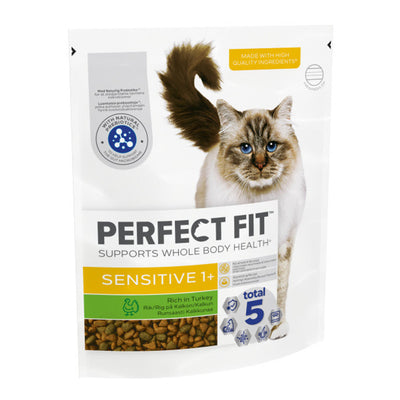 Perfect Fit Cat Complete Dry Sensitive 1+ Turkey 750g X 4