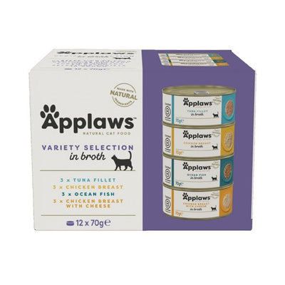 Applaws Cat Tin Mixed Selection in Broth 12 x 70g