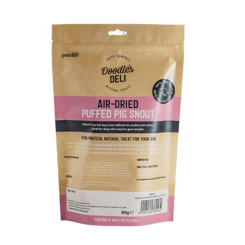 Doodles Deli Air Dried Puffed Pigs Snout 80g