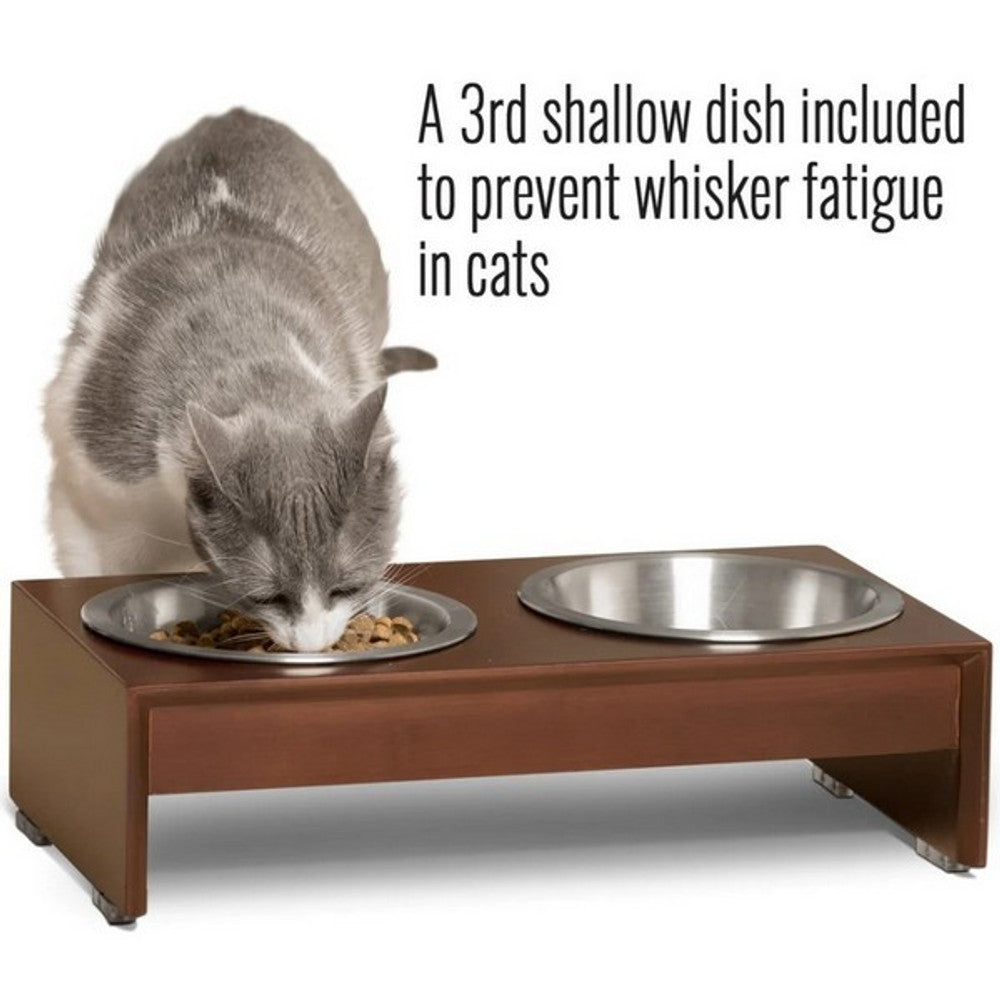 PetFusion Raised Feeder in Bamboo 10 Inch Tall Brown